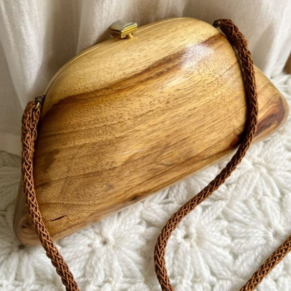 SUAREZ New York Natural Wood Handbag RARE - Picture 2 of 10